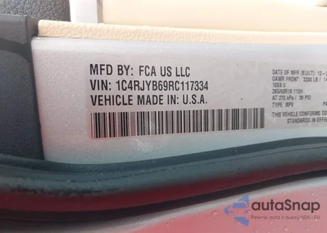 2024 Jeep Grand Cherokee 4Xe из США, поврежденный, VIN 1C4RJYB69RC117334